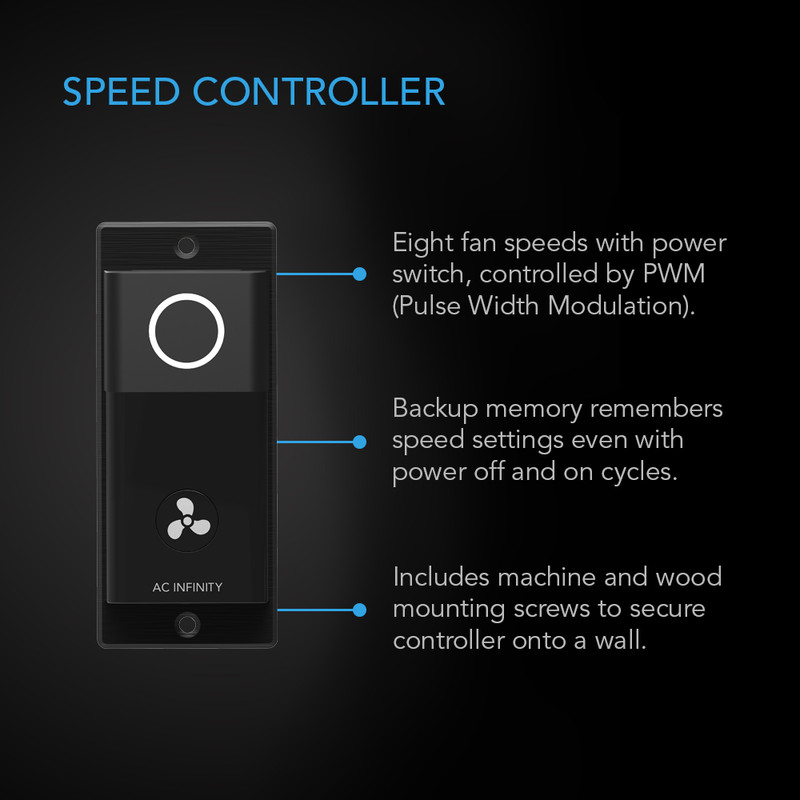 Quiet Dual-Fans with Speed Controller, for cooling AV, Home Theater, Network 19” Racks