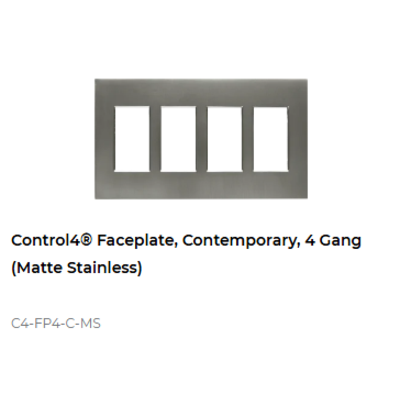 картинка Декоративная рамка NextGen Control4 NextGen Four-Gang Faceplate, Contemporary (Matte Stainless) от магазина Одежда+