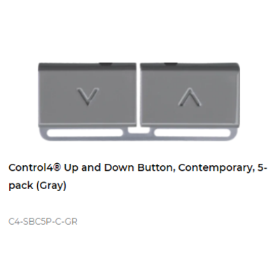 картинка Кнопки вверх/вниз Control4 Up and Down Button, Contemporary, 5-pack (Gray) от магазина Одежда+