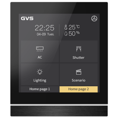 картинка Стеновая сенсорная панель управления GVS KNX SMART TOUCH PANEL 4", V40, LITE black от магазина Одежда+