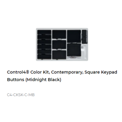 картинка Набор кнопок для выключателя\регулятора\пульта Control4 Color Kit, Contemporary, Square Keypad Buttons (Midnight Black) от магазина Одежда+