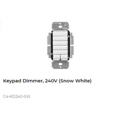 картинка Диммер с клавиатурой адаптивный беспроводной Control4 NextGen Keypad Dimmer, 240V (Snow White) от магазина Одежда+