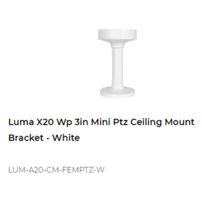 картинка Потолочный кронштейн для мини-PTZ-камеры Luma X20 WP 3IN MINI PTZ CEILING MOUNT BRACKET white от магазина Одежда+