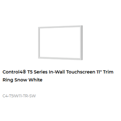картинка Рамка декоративная сменная для стеновой панели T5 11" Control4 T5 Series In-Wall Touchscreen 11" Trim Ring (Snow White) от магазина Одежда+