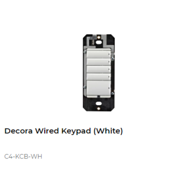 картинка Кнопочный пульт управления Control4 Decora Wired Configurable Keypad Gang Size (White) от магазина Одежда+