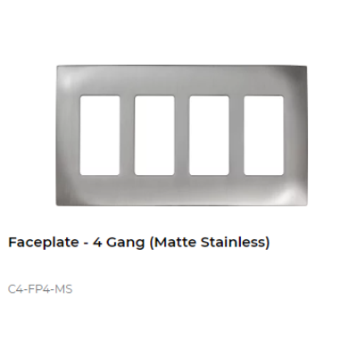 картинка Декоративная рамка NextGen Control4 NEXTGEN FOUR-GANG FACEPLATE matte stainless от магазина Одежда+