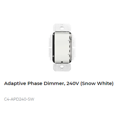 картинка Диммер адаптивный беспроводной Control4 NextGen Adaptive Phase Dimmer, 240V (Snow White) от магазина Одежда+