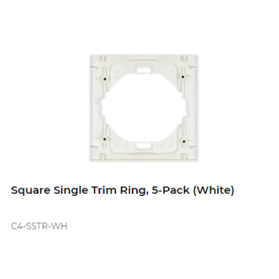 картинка Переходник для установки в круглый подрозетник одинарный Control4 SQUARE SINGLE TRIM RING, 5-PACK (WHITE) white от магазина Одежда+
