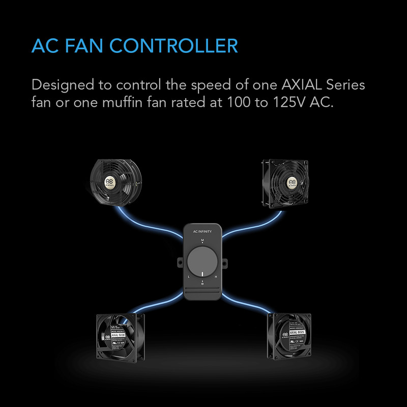 AC Axial Muffin Fan Speed Controller Cord