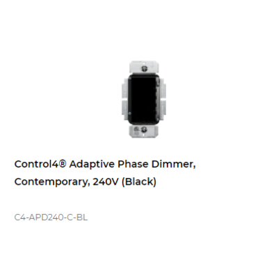картинка Диммер адаптивный беспроводной Control4 NextGen Adaptive Phase Dimmer, Contemporary, 240V (Black) от магазина Одежда+