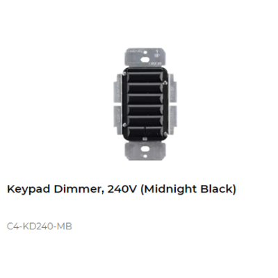 картинка Диммер с клавиатурой адаптивный беспроводной Control4 NextGen Keypad Dimmer, 240V (Midnight Black) от магазина Одежда+