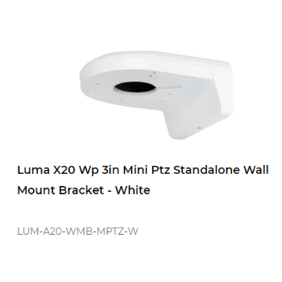 картинка Настенный кронштейн для мини-PTZ-камеры Luma X20 WP 3IN MINI PTZ STANDALONE WALL MOUNT BRACKET white от магазина Одежда+