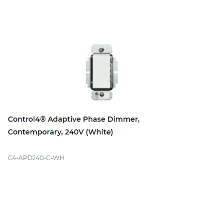 картинка Диммер адаптивный беспроводной Control4 NextGen Adaptive Phase Dimmer, Contemporary, 240V (White) от магазина Одежда+