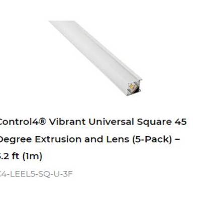 картинка Профиль для светодиодной ленты Control4 Vibrant Universal Square 45 Degree Extrusion and Lens (5-Pack) – 3.2 ft (1m) от магазина Одежда+
