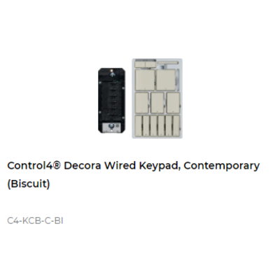картинка Кнопочный пульт управления Control4 Decora Wired Configurable Keypad Gang Size, Contemporary (Biscuit) от магазина Одежда+