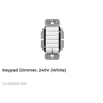 картинка Диммер с клавиатурой адаптивный беспроводной Control4 NextGen Keypad Dimmer, 240V (White) от магазина Одежда+