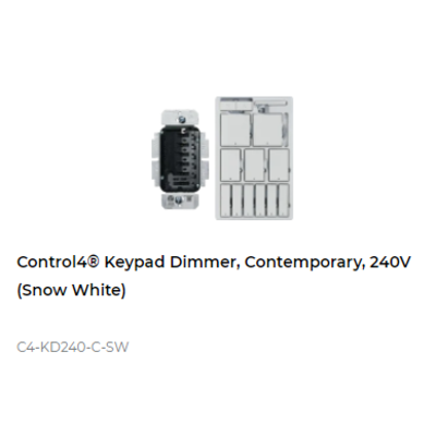 картинка Диммер с клавиатурой адаптивный беспроводной Control4 NextGen Keypad Dimmer, Contemporary, 240V (Snow White) от магазина Одежда+