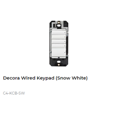 картинка Кнопочный пульт управления Control4 Decora Wired Configurable Keypad Gang Size (Satin White) от магазина Одежда+