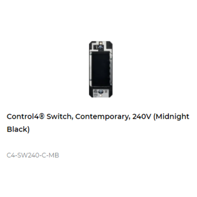 картинка Выключатель освещения беспроводной Control4 NextGen Switch, Contemporary, 240V (Midnight Black) от магазина Одежда+